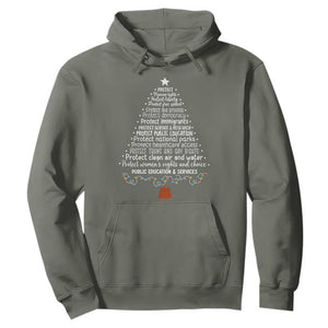 Protect Democracy Christmas Tree Hoodie Anti Fascism Social Justice TS10 Military Green Print Your Wear