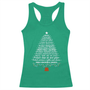 Protect Democracy Christmas Tree Racerback Tank Top Anti Fascism Social Justice TS10 Irish Green Print Your Wear