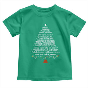 Protect Democracy Christmas Tree Toddler T Shirt Anti Fascism Social Justice TS10 Irish Green Print Your Wear
