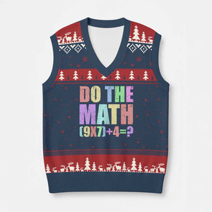 Funny Six Seven 6 7 Meme Teacher V-Neck Knit Sweater Vest Brainrot Girls Kids Teens TS10 Navy Red Print Your Wear