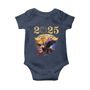 Trump Happy New Year 2025 Baby Onesie Support Trump Eagle USA President TS10 Navy Print Your Wear