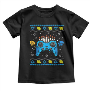 Happy Hanukkah Toddler T Shirt Jewish Video Game Gamer Ugly Hanukkah Chanukah TS10 Black Print Your Wear