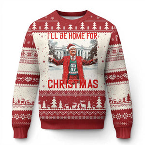 Xmas Trump Ugly Christmas Sweater I'll Be Home For Christmas Daddy's Home TS10 Red Print Your Wear