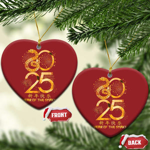 Lunar New Year 2025 Christmas Ornament Chinese Year Of The Snake Red Decor for Luck TS10 Heart Red Print Your Wear
