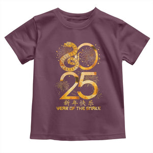 Lunar New Year 2025 Toddler T Shirt Chinese Year Of The Snake TS10 Maroon Print Your Wear