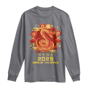 Year Of The Snake 2025 Lunar New Year Long Sleeve Shirt TS10 Charcoal Print Your Wear
