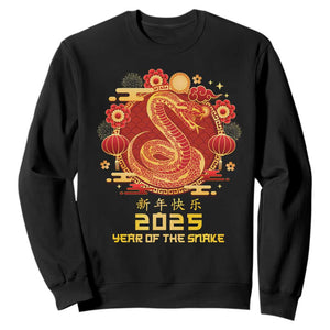 Year Of The Snake 2025 Lunar New Year Sweatshirt TS10 Black Print Your Wear