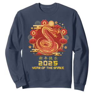 Year Of The Snake 2025 Lunar New Year Sweatshirt TS10 Navy Print Your Wear