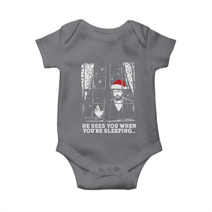 Stranger Christmas Baby Onesie Funny Murray He Sees You Vintage TS10 Charcoal Print Your Wear
