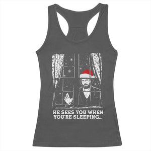 Stranger Christmas Racerback Tank Top Funny Murray He Sees You Vintage TS10 Dark Heather Print Your Wear