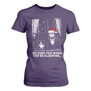 Stranger Christmas T Shirt For Women Funny Murray He Sees You Vintage TS10 Purple Print Your Wear