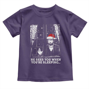 Stranger Christmas Toddler T Shirt Funny Murray He Sees You Vintage TS10 Purple Print Your Wear