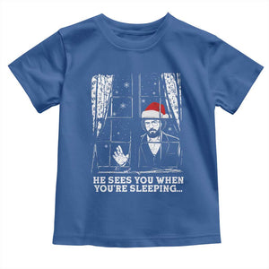 Stranger Christmas Toddler T Shirt Funny Murray He Sees You Vintage TS10 Royal Blue Print Your Wear