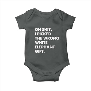 Oh Shit Funny White Elephant Gifts Baby Onesie TS10 Dark Heather Print Your Wear