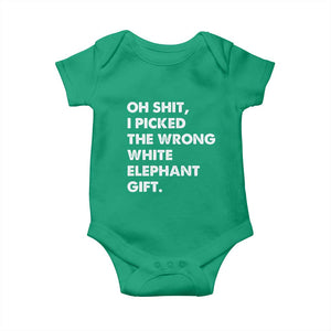 Oh Shit Funny White Elephant Gifts Baby Onesie TS10 Irish Green Print Your Wear