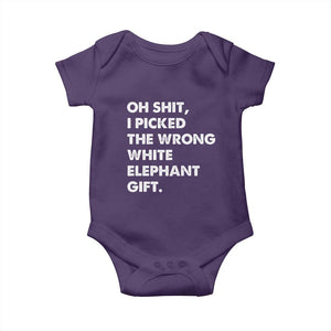 Oh Shit Funny White Elephant Gifts Baby Onesie TS10 Purple Print Your Wear