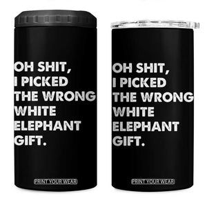 Oh Shit Funny White Elephant Gifts 4 in 1 Can Cooler Tumbler TS10 One Size: 16 oz Black Print Your Wear