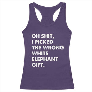 Oh Shit Funny White Elephant Gifts Racerback Tank Top TS10 Purple Print Your Wear