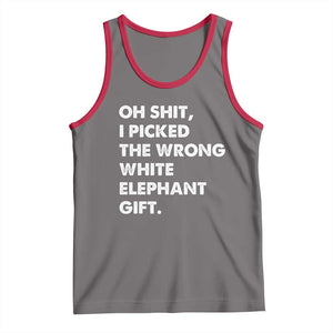 Oh Shit Funny White Elephant Gifts Tank Top TS10 Deep Heather Red Print Your Wear