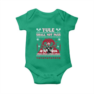 Christmas Yule Shall Not Pass Baby Onesie Fantasy Movie Ugly Xmas TS10 Irish Green Print Your Wear