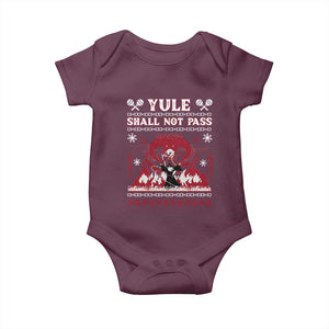 Christmas Yule Shall Not Pass Baby Onesie Fantasy Movie Ugly Xmas TS10 Maroon Print Your Wear