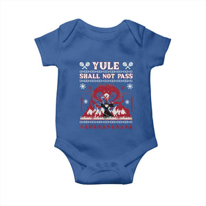 Christmas Yule Shall Not Pass Baby Onesie Fantasy Movie Ugly Xmas TS10 Royal Blue Print Your Wear