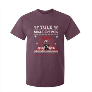 Christmas Yule Shall Not Pass T Shirt For Kid Fantasy Movie Ugly Xmas TS10 Maroon Print Your Wear
