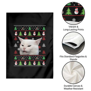 Woman Yelling At A Cat Ugly Christmas Garden Flag Funny Cat Meme Matching Couple Christmas Pajama TS10 Print Your Wear