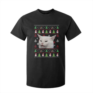 Woman Yelling At A Cat Ugly Christmas T Shirt For Kid Funny Cat Meme Matching Couple Christmas Pajama TS10 Black Print Your Wear