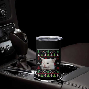 Woman Yelling At A Cat Ugly Christmas Tumbler Cup Funny Cat Meme Matching Couple Christmas Pajama TS10 Print Your Wear
