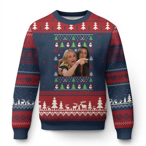 Woman Yelling At A Cat Ugly Xmas Ugly Christmas Sweater Funny Meme Matching Couple Xmas Pajama TS10 Navy Red Print Your Wear