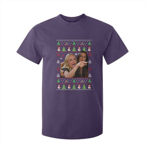 Woman Yelling At A Cat Ugly Christmas T Shirt For Kid Funny Meme Matching Couple Christmas Pajama TS10 Purple Print Your Wear