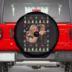 Woman Yelling At A Cat Ugly Christmas Spare Tire Cover Funny Meme Matching Couple Christmas Pajama TS10 Black Print Your Wear