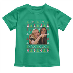 Woman Yelling At A Cat Ugly Christmas Toddler T Shirt Funny Meme Matching Couple Christmas Pajama TS10 Irish Green Print Your Wear