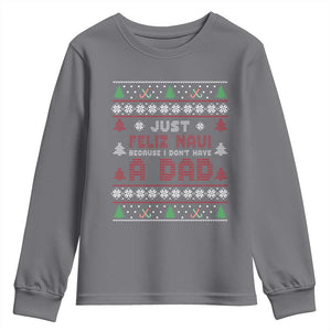 Just Feliz Navi Because I Dont Have A Dad Ugly Christmas Youth Sweatshirt TS10 Charcoal Print Your Wear