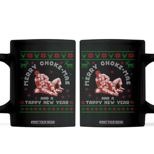 Funny Jiu Jitsu Christmas Coffee Mug Holiday Martial Arts BJJ Lover Ugly Xmas TS10 Black Print Your Wear