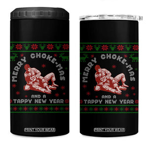 Funny Jiu Jitsu Christmas 4 in 1 Can Cooler Tumbler Holiday Martial Arts BJJ Lover Ugly Xmas TS10 One Size: 16 oz Black Print Your Wear
