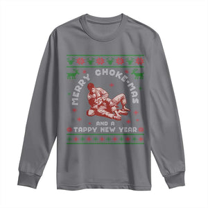 Funny Jiu Jitsu Christmas Long Sleeve Shirt Holiday Martial Arts BJJ Lover Ugly Xmas TS10 Charcoal Print Your Wear