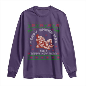Funny Jiu Jitsu Christmas Long Sleeve Shirt Holiday Martial Arts BJJ Lover Ugly Xmas TS10 Purple Print Your Wear