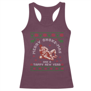 Funny Jiu Jitsu Christmas Racerback Tank Top Holiday Martial Arts BJJ Lover Ugly Xmas TS10 Maroon Print Your Wear