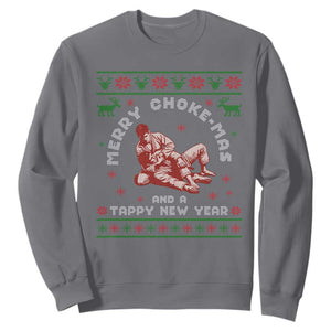 Funny Jiu Jitsu Christmas Sweatshirt Holiday Martial Arts BJJ Lover Ugly Xmas TS10 Charcoal Print Your Wear