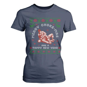 Funny Jiu Jitsu Christmas T Shirt For Women Holiday Martial Arts BJJ Lover Ugly Xmas TS10 Navy Print Your Wear