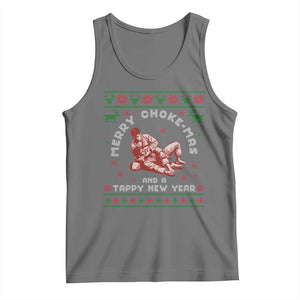 Funny Jiu Jitsu Christmas Tank Top Holiday Martial Arts BJJ Lover Ugly Xmas TS10 Black Heather Print Your Wear