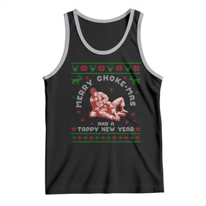Funny Jiu Jitsu Christmas Tank Top Holiday Martial Arts BJJ Lover Ugly Xmas TS10 Black Athletic Heather Print Your Wear