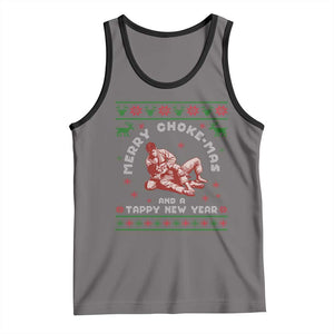 Funny Jiu Jitsu Christmas Tank Top Holiday Martial Arts BJJ Lover Ugly Xmas TS10 Deep Heather Black Print Your Wear