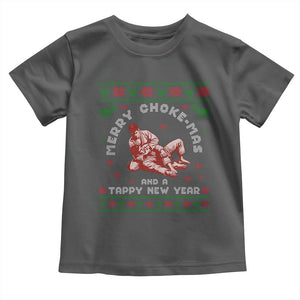Funny Jiu Jitsu Christmas Toddler T Shirt Holiday Martial Arts BJJ Lover Ugly Xmas TS10 Dark Heather Print Your Wear