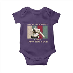 Jiu Jitsu Christmas Baby Onesie Retro Merry Choke Mas Tappy New Year Martial Arts BJJ Lover TS10 Purple Print Your Wear