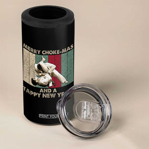 Jiu Jitsu Christmas 4 in 1 Can Cooler Tumbler Retro Merry Choke Mas Tappy New Year Martial Arts BJJ Lover TS10 Print Your Wear