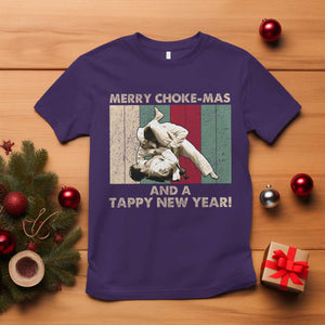 Jiu Jitsu Christmas T Shirt Retro Merry Choke Mas Tappy New Year Martial Arts BJJ Lover TS10 Purple Print Your Wear