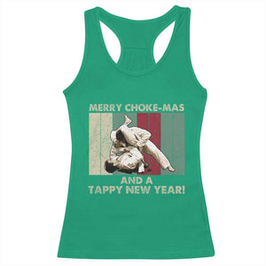Jiu Jitsu Christmas Racerback Tank Top Retro Merry Choke Mas Tappy New Year Martial Arts BJJ Lover TS10 Irish Green Print Your Wear